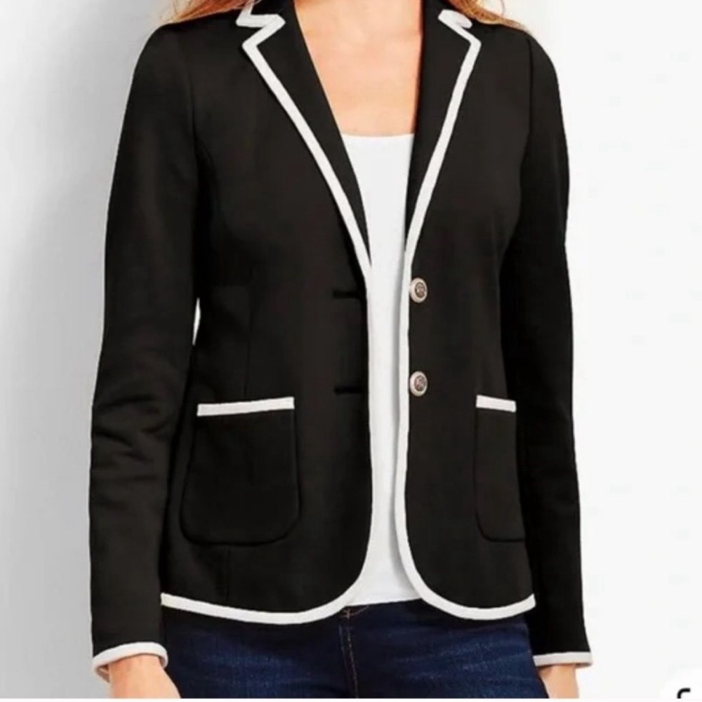 Talbots contrast trim blazer